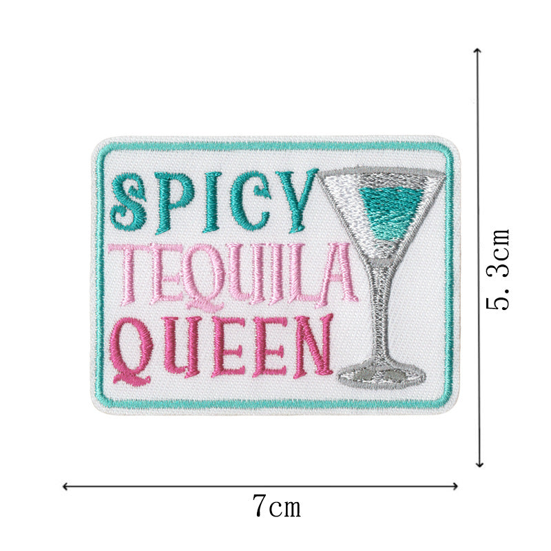 Wholesale Embroidered patch shoes,  hats and bags accessories original cartoon English letter adhesive patch